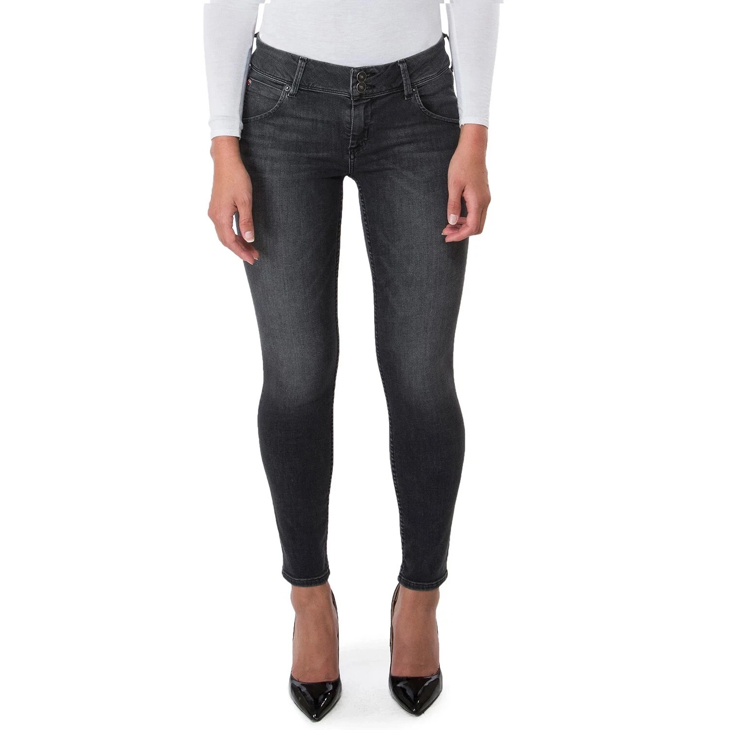 Nwt Hudson Jeans Women Collin Skinny Jeans Charcoal Black Size 32